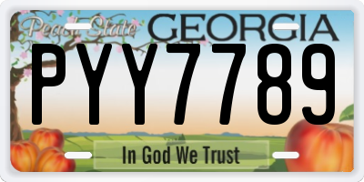 GA license plate PYY7789