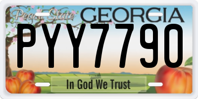 GA license plate PYY7790