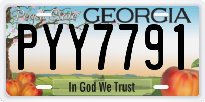 GA license plate PYY7791