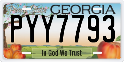 GA license plate PYY7793
