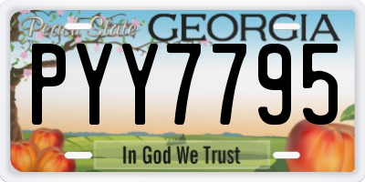 GA license plate PYY7795