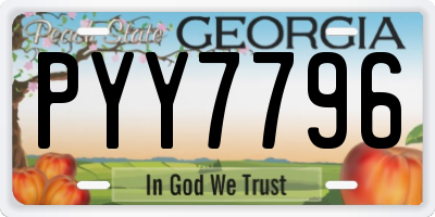 GA license plate PYY7796