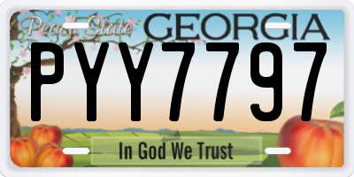 GA license plate PYY7797