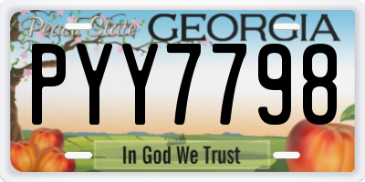 GA license plate PYY7798