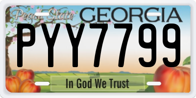 GA license plate PYY7799