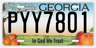GA license plate PYY7801