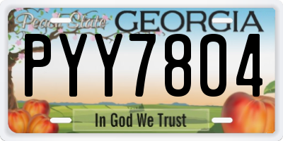GA license plate PYY7804