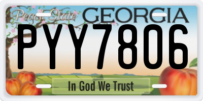 GA license plate PYY7806