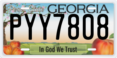 GA license plate PYY7808