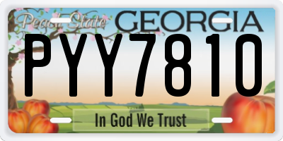 GA license plate PYY7810