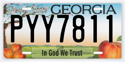GA license plate PYY7811