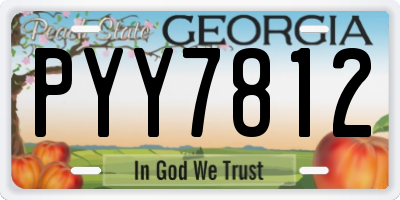 GA license plate PYY7812