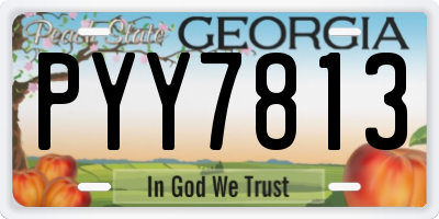 GA license plate PYY7813