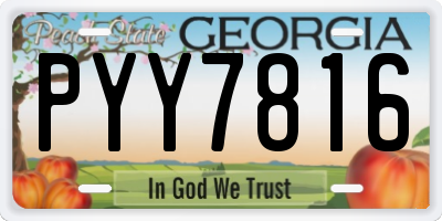 GA license plate PYY7816