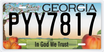 GA license plate PYY7817