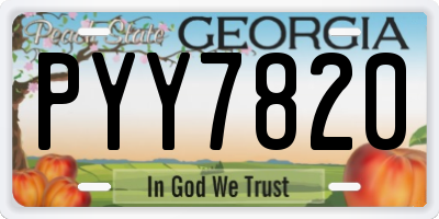 GA license plate PYY7820
