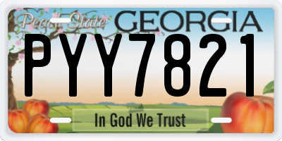 GA license plate PYY7821