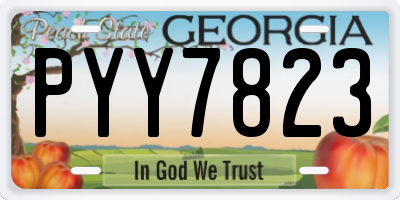 GA license plate PYY7823
