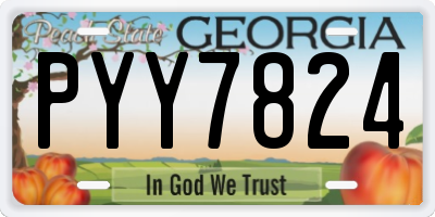 GA license plate PYY7824
