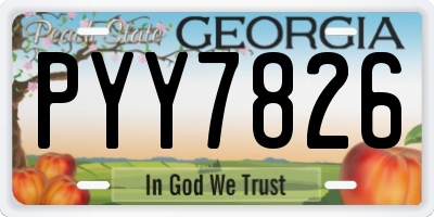 GA license plate PYY7826