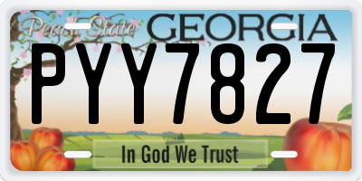 GA license plate PYY7827