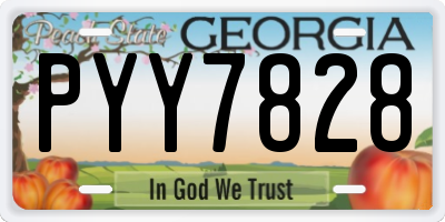 GA license plate PYY7828