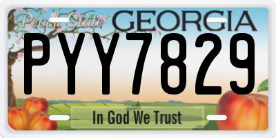 GA license plate PYY7829