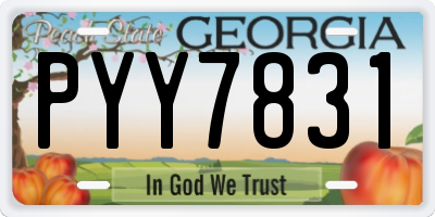 GA license plate PYY7831