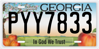 GA license plate PYY7833