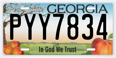 GA license plate PYY7834