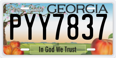 GA license plate PYY7837