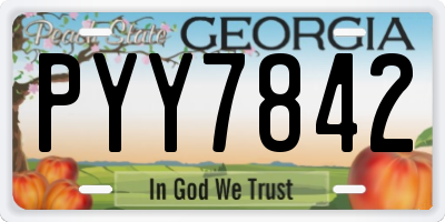 GA license plate PYY7842
