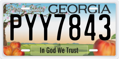 GA license plate PYY7843