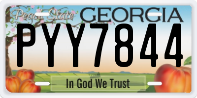 GA license plate PYY7844