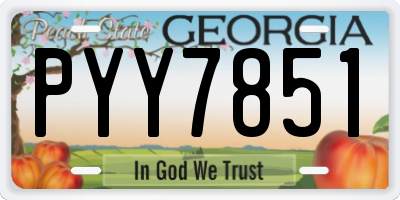 GA license plate PYY7851