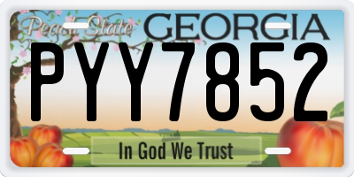 GA license plate PYY7852