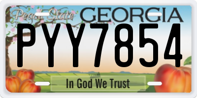 GA license plate PYY7854