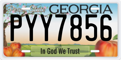 GA license plate PYY7856
