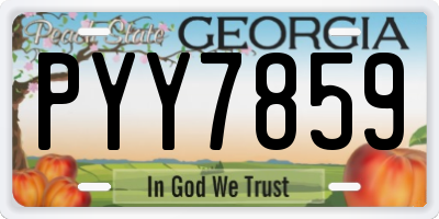 GA license plate PYY7859