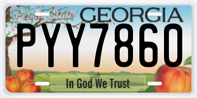 GA license plate PYY7860