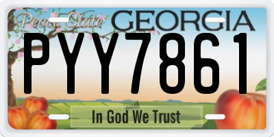 GA license plate PYY7861
