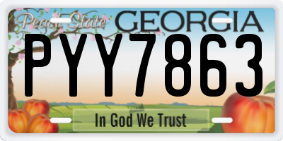 GA license plate PYY7863