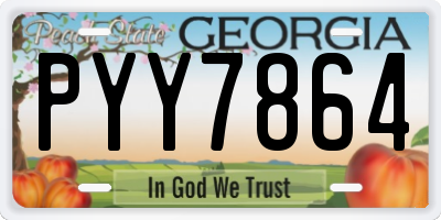 GA license plate PYY7864