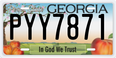 GA license plate PYY7871