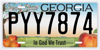 GA license plate PYY7874