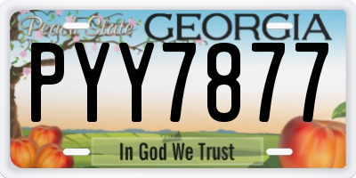 GA license plate PYY7877
