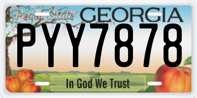 GA license plate PYY7878