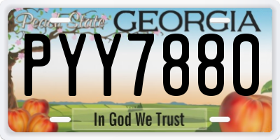 GA license plate PYY7880