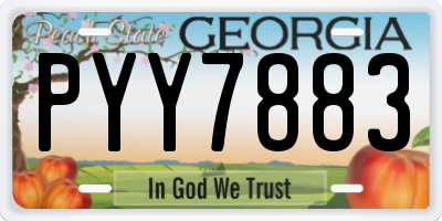 GA license plate PYY7883