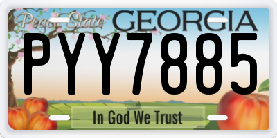 GA license plate PYY7885
